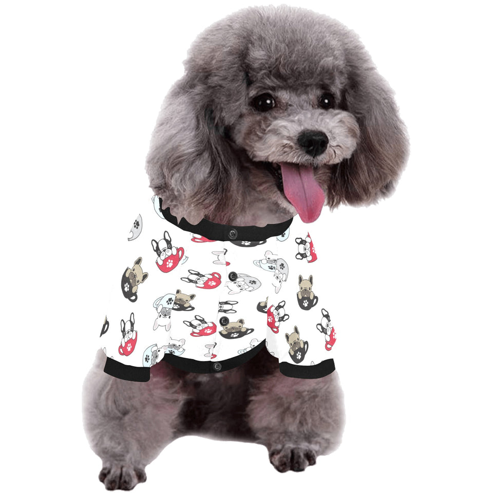 French bulldog cup paw pattern All Over Print Pet Dog Round Neck Fuzzy Shirt