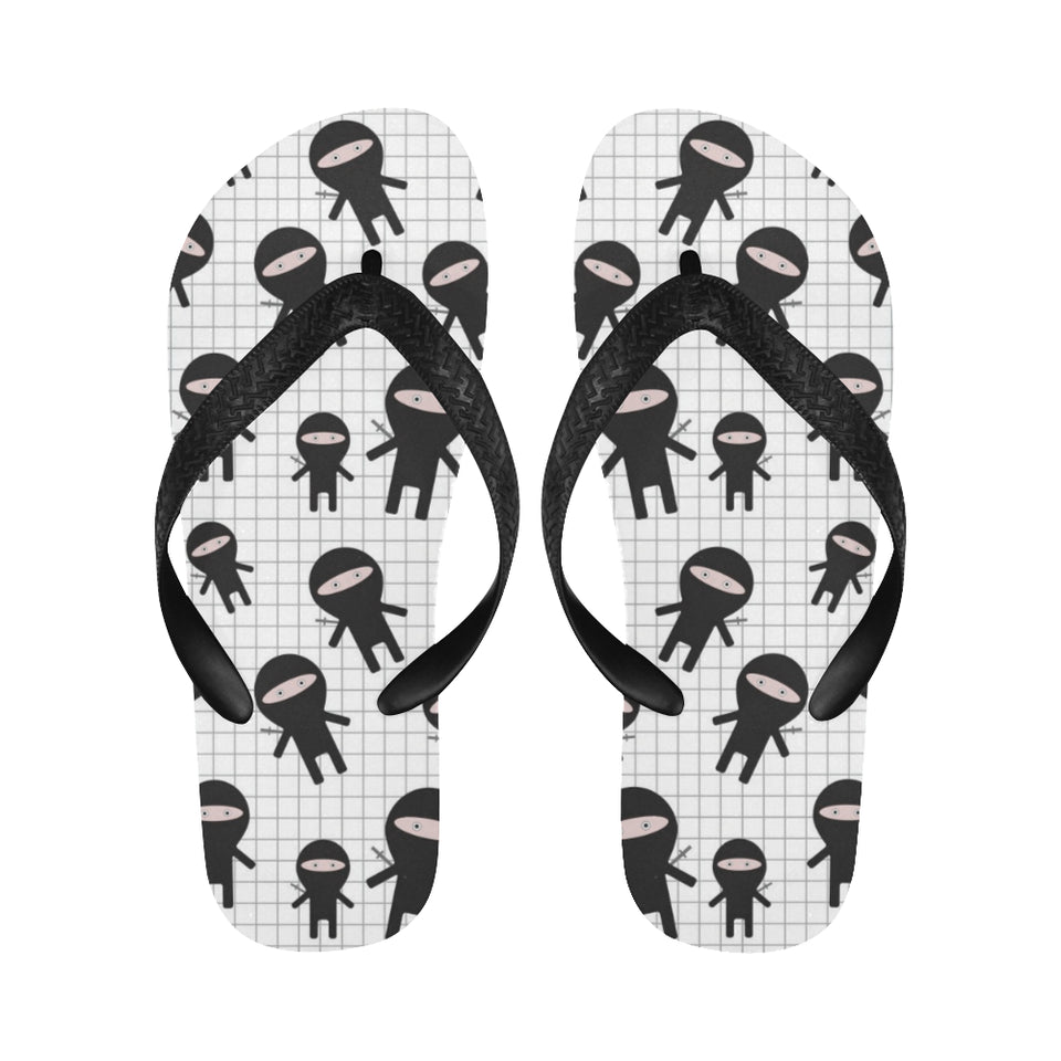 Ninja pattern plaid background Unisex Flip Flops