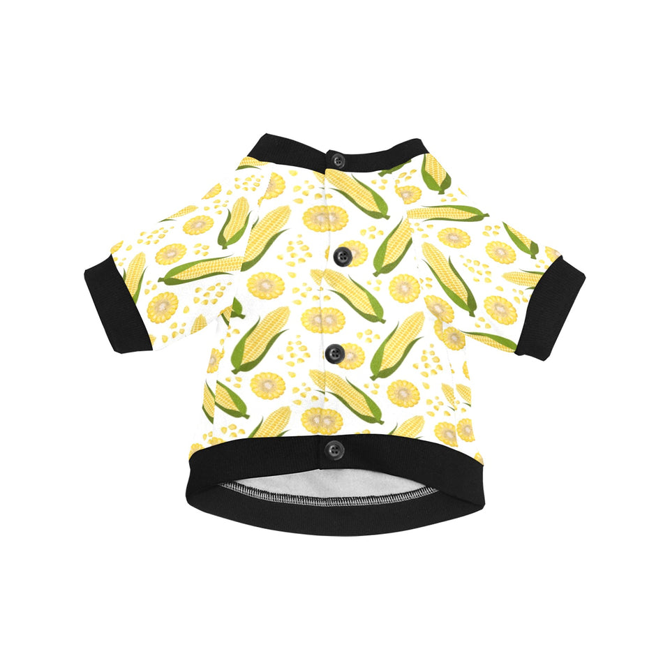Corn Pattern Print Design 05 All Over Print Pet Dog Round Neck Fuzzy Shirt