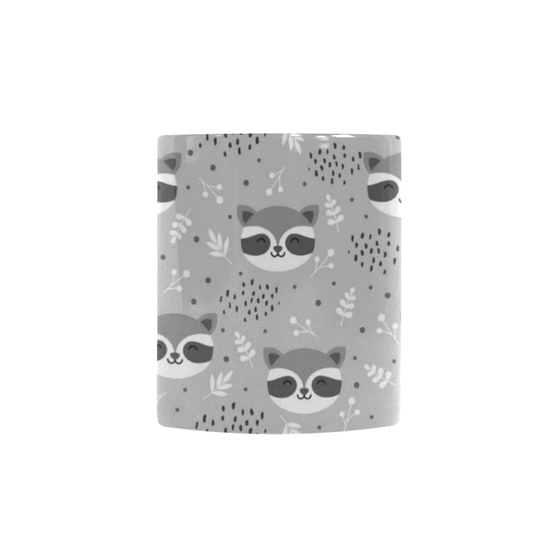 Cute raccoons leaves dot Morphing Mug Heat Changing Mug