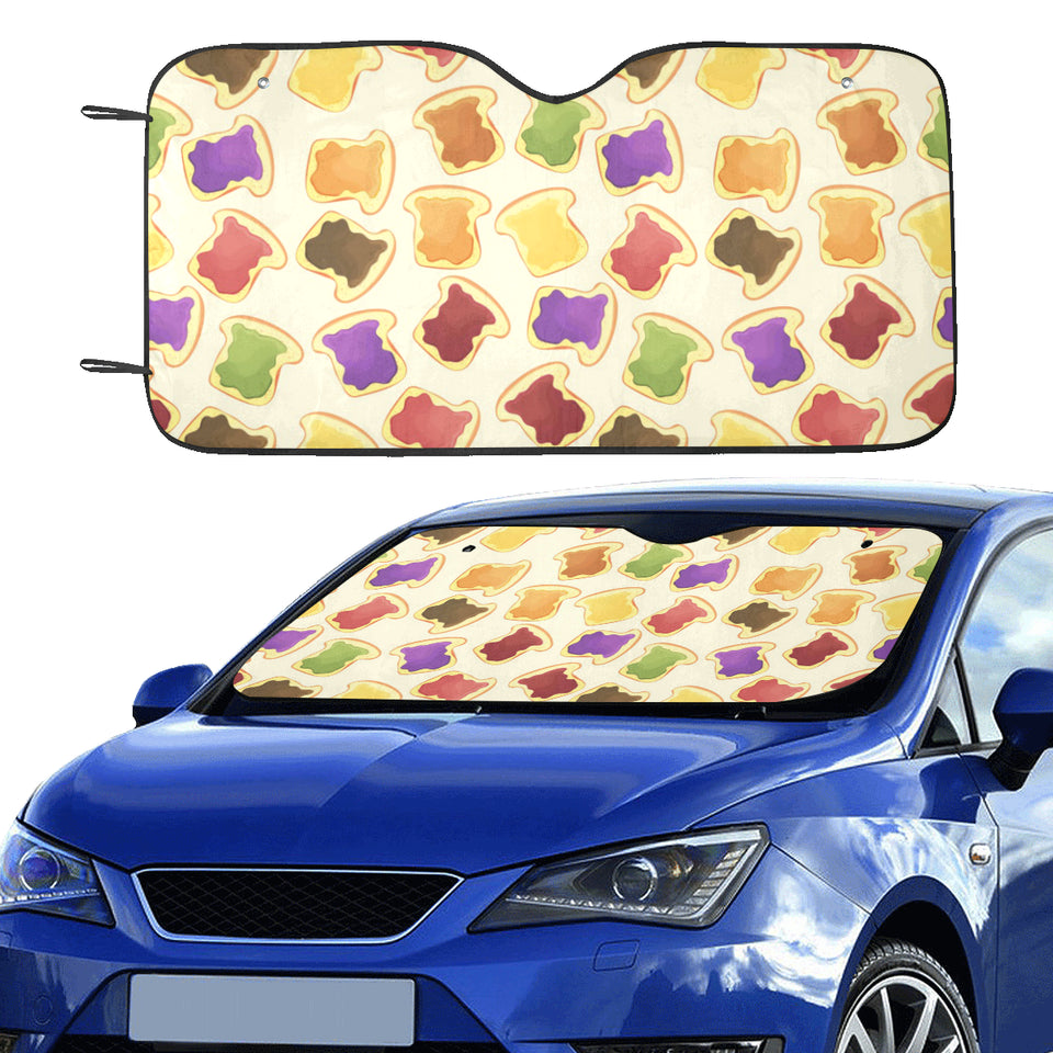 Bread Toast Pattern Print Design 02 Car Sun Shade