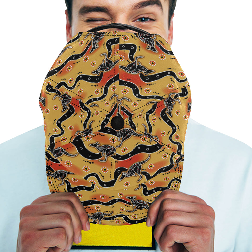 Kangaroo Australian aboriginal art pattern All Over Print Snapback Cap