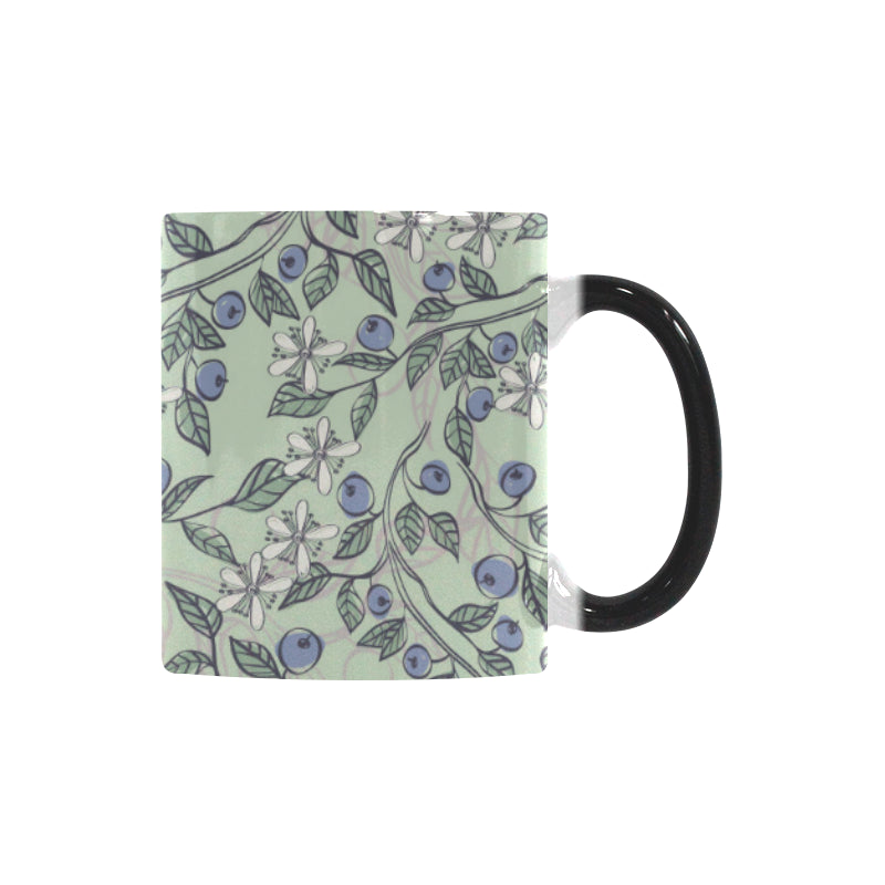 hand drawn blueberry pattern Morphing Mug Heat Changing Mug