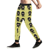 Cute ninja yellow background Unisex Casual Sweatpants