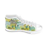 Hand drawn windmill pattern Men's High Top Canvas Shoes White