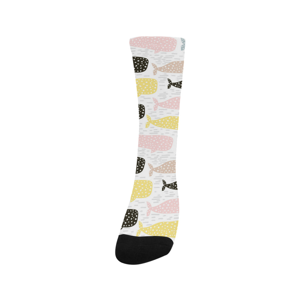 Whale dot pattern Crew Socks