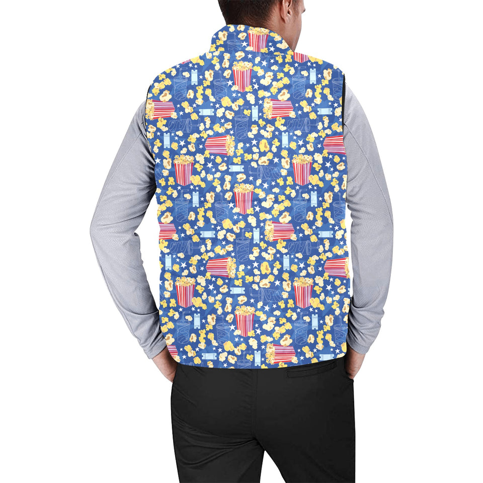 Popcorn Pattern Print Design 01 Men's Padded Vest