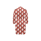 Fire flame symbol design pattern Men's Long Sleeve Belted Night Robe