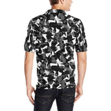 Crow illustration pattern Men's All Over Print Polo Shirt