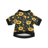 sunflower golden polygonal shapes All Over Print Pet Dog Round Neck Fuzzy Shirt