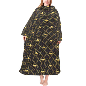 Casino Cards Suits Pattern Print Design 01 Blanket Robe with Sleeves