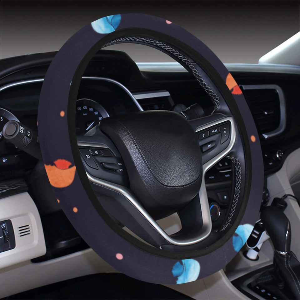 Watercolor colorful seahorse pattern Car Steering Wheel Cover