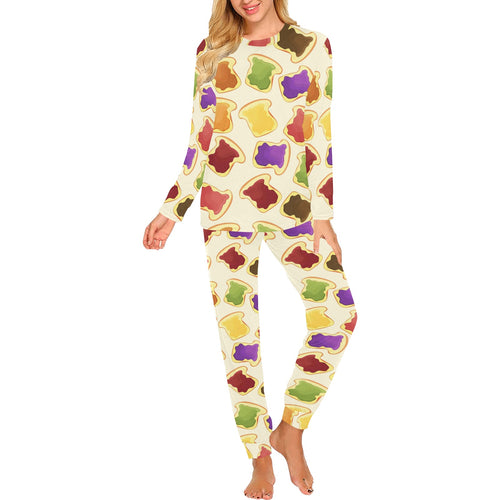 Bread Toast Pattern Print Design 02 Women's All Over Print Pajama Set