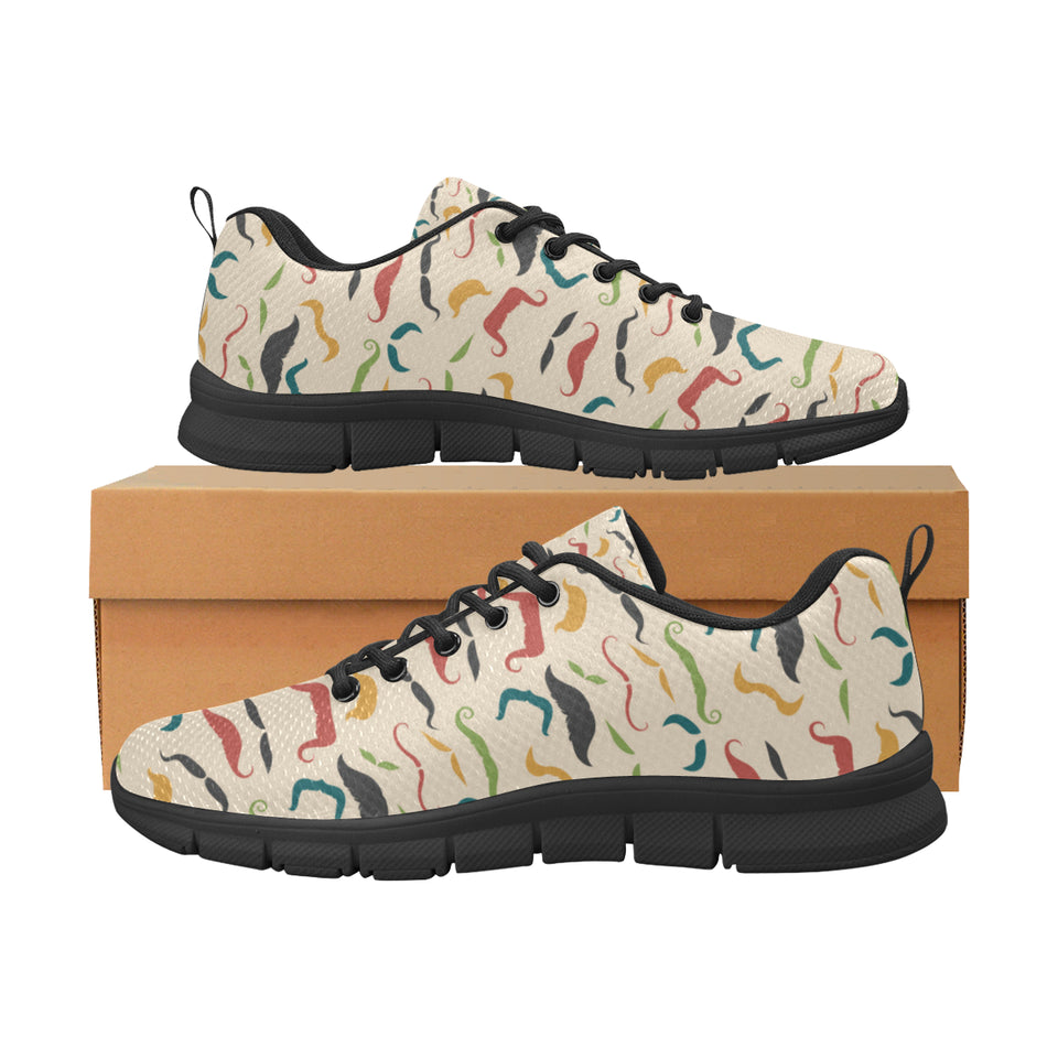 Mustache Beard Pattern Print Design 03 Men's Breathable Sneakers ( Model 055)