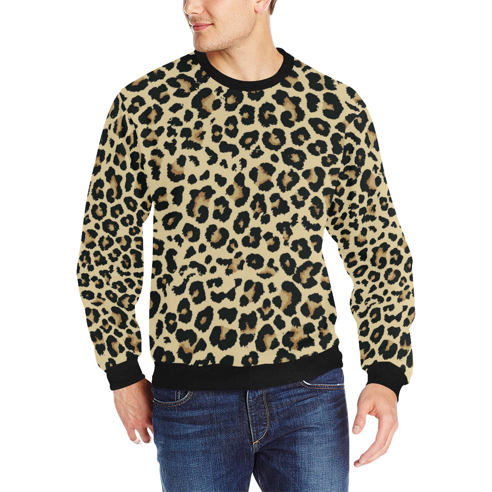 Leopard print design pattern Men's Crew Neck Sweatshirt