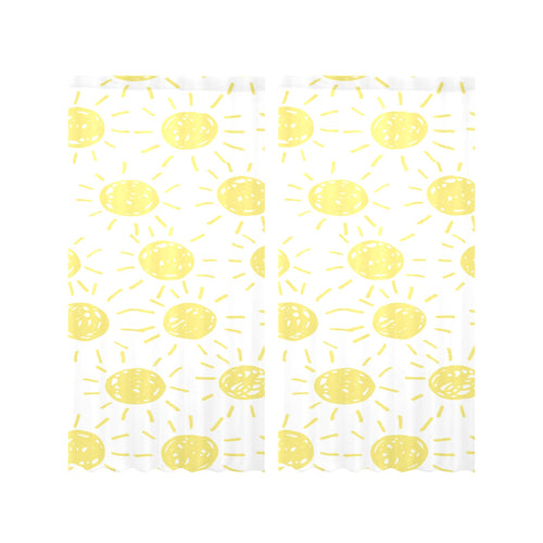hand drawn sun pattern Gauze Curtain