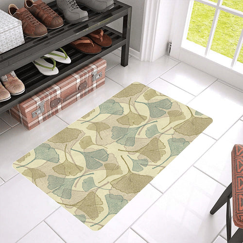 Ginkgo leaves design pattern Doormat