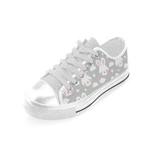 Rabbit cloud Pattern Men's Low Top Shoes White