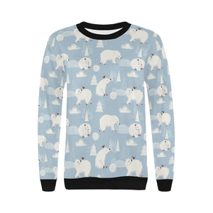 Cute polar bears Christmas decoration pattern Women's Crew Neck Sweatshirt