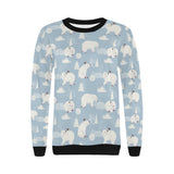 Cute polar bears Christmas decoration pattern Women's Crew Neck Sweatshirt