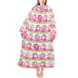 Teddy Bear Pattern Print Design 04 Blanket Robe with Sleeves