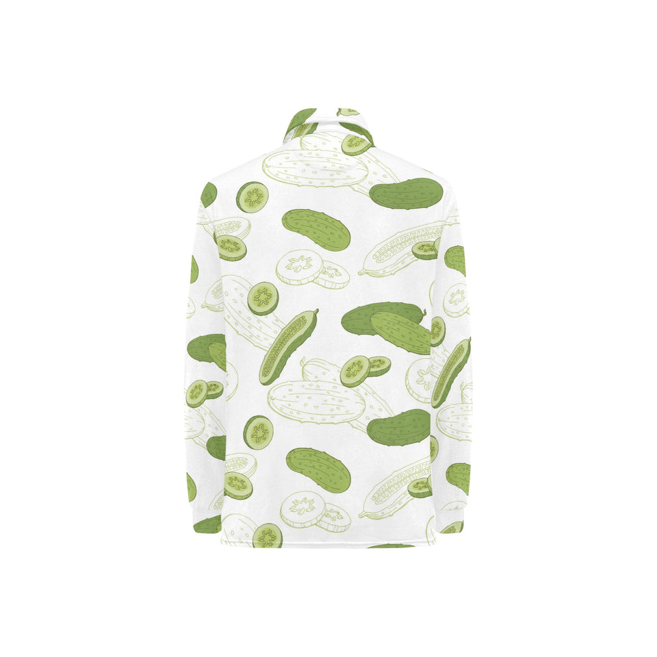 Cucumber sketch pattern Women's Long Sleeve Polo Shirt