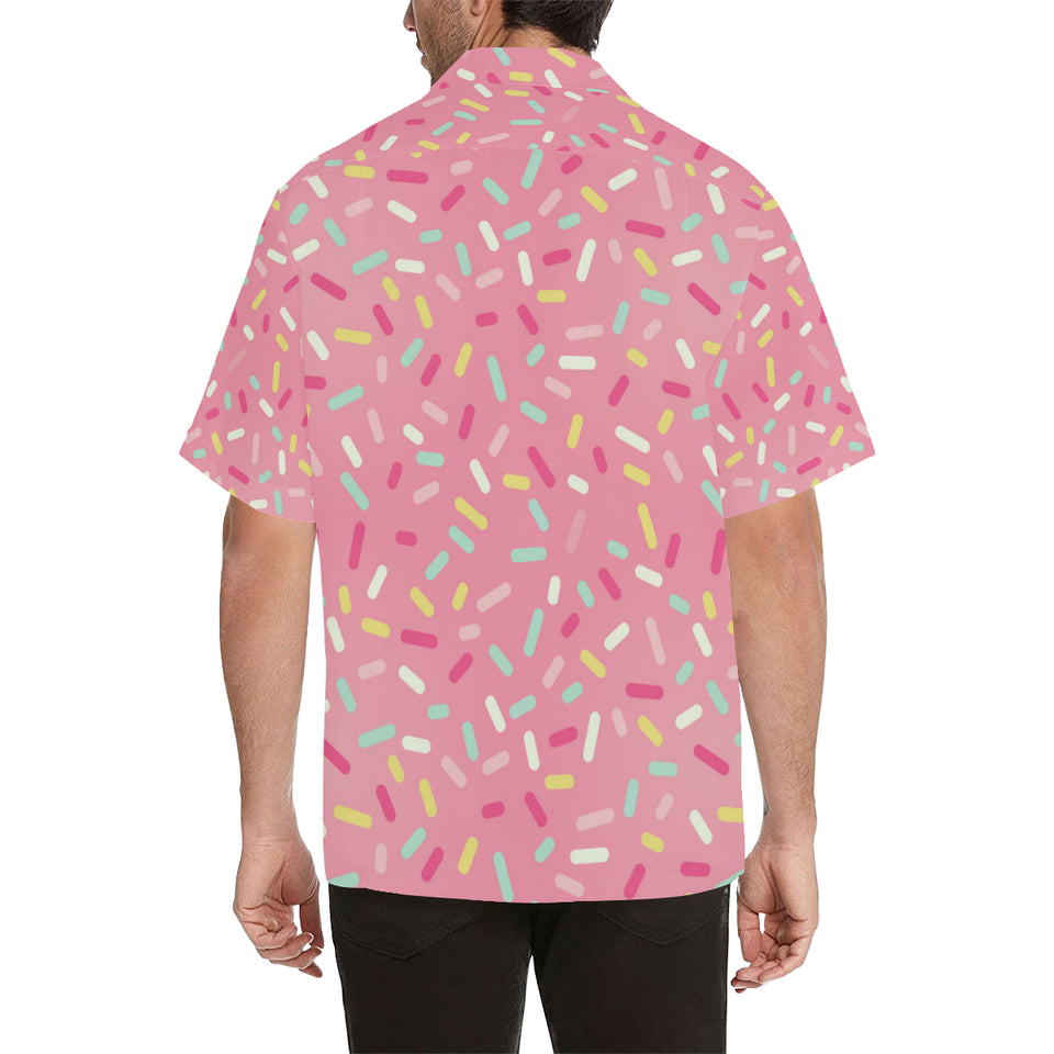 Pink donut glaze candy pattern Men's All Over Print Hawaiian Shirt