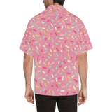 Pink donut glaze candy pattern Men's All Over Print Hawaiian Shirt