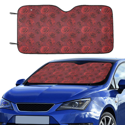 Rose Pattern Print Design 03 Car Sun Shade