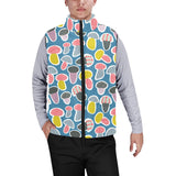 Colorful mushroom design pattern Men's Padded Vest