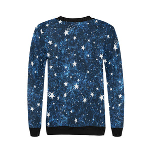 Night sky star pattern Women's Crew Neck Sweatshirt