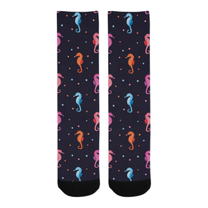 Watercolor colorful seahorse pattern Crew Socks