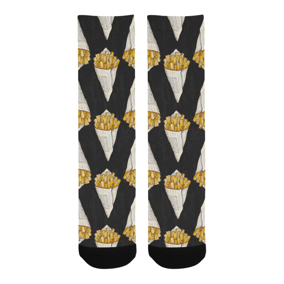 French fries dark background Crew Socks