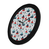 Cute color paper sailboat pattern Elegant Black Wall Clock