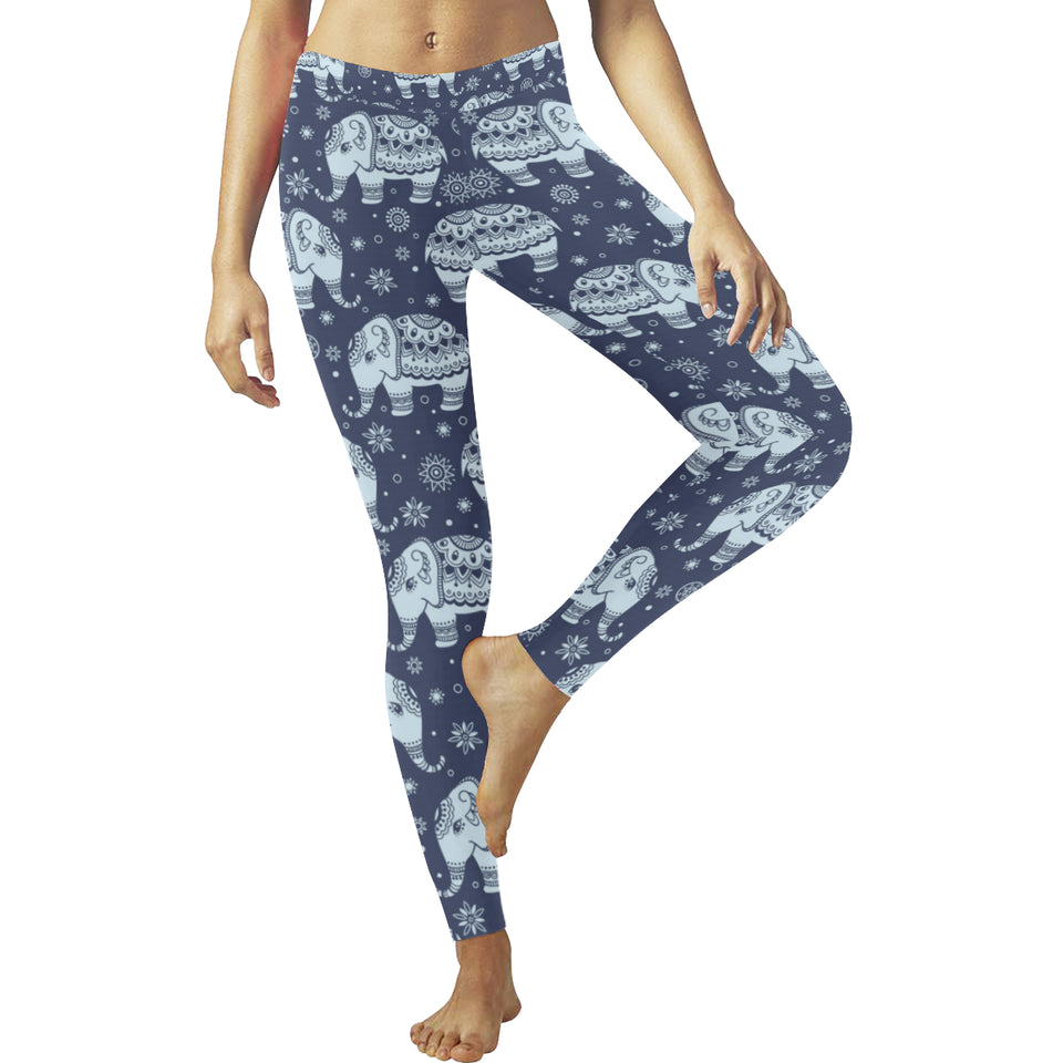 Elephant tribal design pattern Women's Legging Fulfilled In US