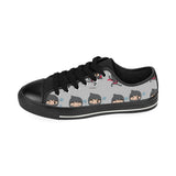 Cute ninja pattern Men's Low Top Canvas Shoes Black