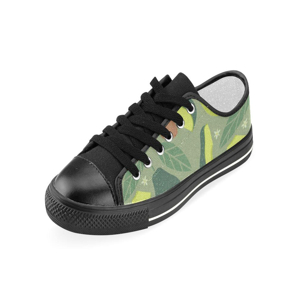 Avocado pattern Kids' Boys' Girls' Low Top Canvas Shoes Black