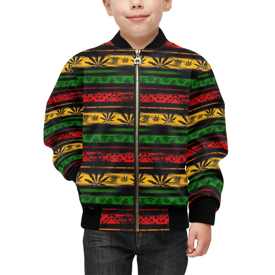 Canabis Marijuana Weed Pattern Print Design 04 Kids' Boys' Girls' Bomber Jacket