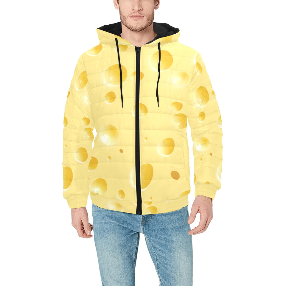 Cheese texture Men's Padded Hooded Jacket