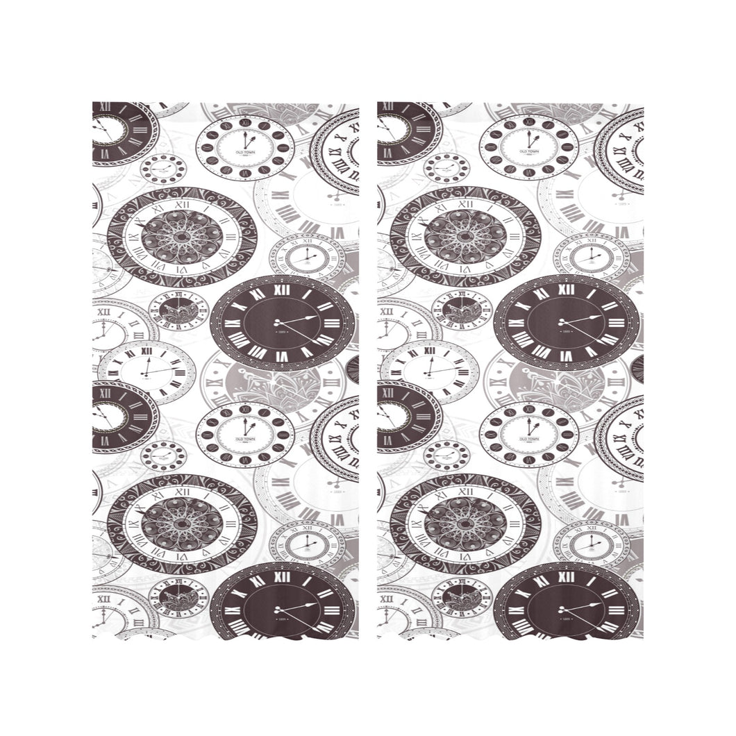 Classic vintage clock pattern Gauze Curtain