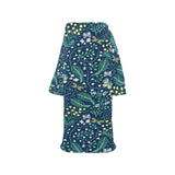 butterfly leaves pattern Blanket Robe with Sleeves