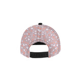 coral white heart pattern All Over Print Snapback Cap