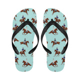 Horses running horses rider pattern Unisex Flip Flops