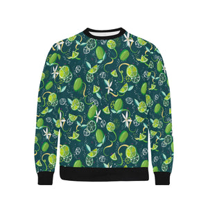 Lime ice flower pattern Men's Crew Neck Sweatshirt