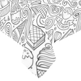 Cartoon hand drawn ice cream black white Tablecloth