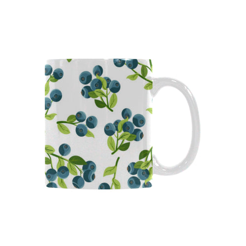 blueberry white background Classical White Mug (Fulfilled In US)