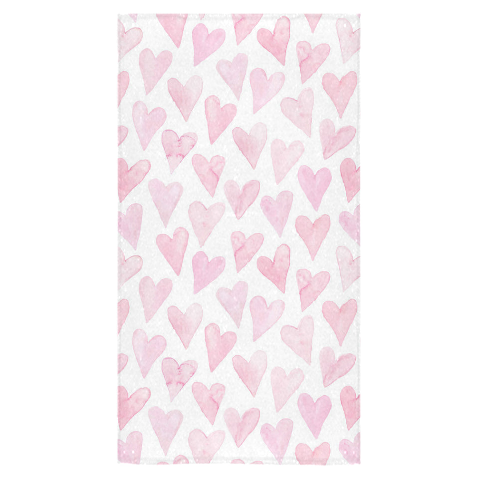 Watercolor pink heart pattern Bath Towel