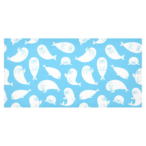 Cute white sea lion seals pattern Tablecloth