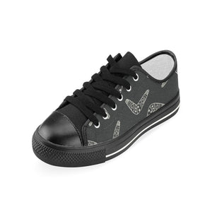 Hand drawn boomerang Australian aboriginal ornamen Kids' Boys' Girls' Low Top Canvas Shoes Black