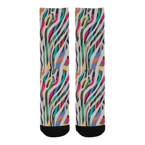 Colorful zebra skin pattern Crew Socks